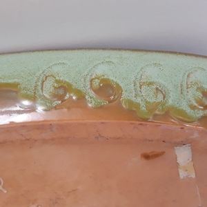 RARE Frankoma Pottery 94Q Rectangle Serving Pc Prairie Green Cattle Brands 6666